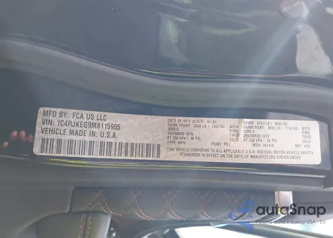 2021 Jeep Grand Cherokee L Summit 4X4 из США, поврежденный, VIN 1C4RJKEG9M8115905